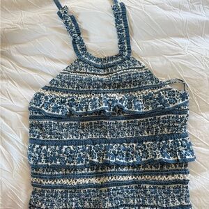 Sea New York Blue and White Patterned Women's Top 100% Cotton